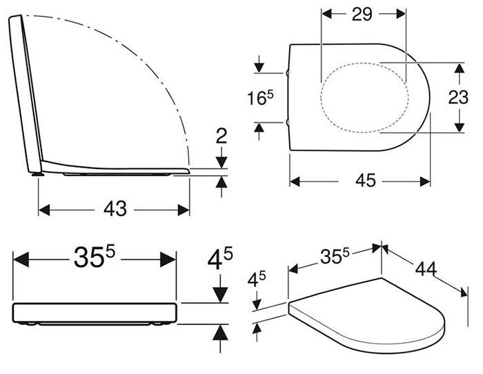 Geberit iCon toilets&aelig;de m/ softclose og quick-release
