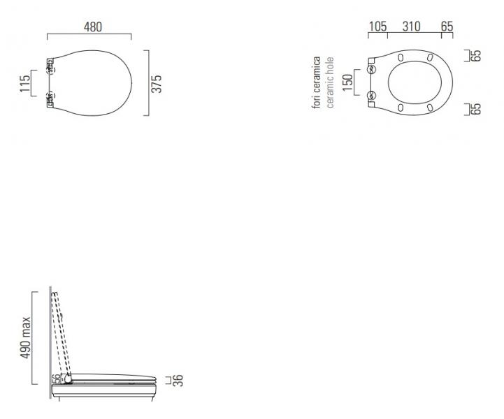 GSI Classic toilets&aelig;de m/Soft-close og QuickRelease - Sort