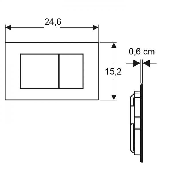 Geberit Sigma 40 Square betjeningsplade - Hvid