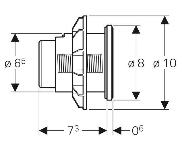 Geberit Omega10 Remote trykknap til pladev&aelig;g - Hvid/krom