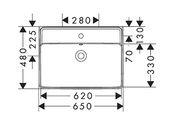 hansgrohe Xanuia Q 65 h&aring;ndvask t/v&aelig;g - 1 hanehul