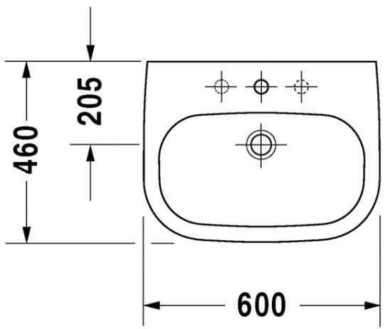Duravit D-Code 60 h&aring;ndvask t/v&aelig;g