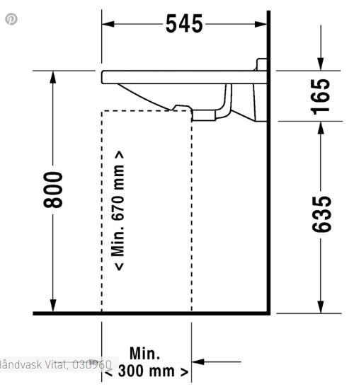 Duravit Starck 3 Vital 60 h&aring;ndvask t/v&aelig;g