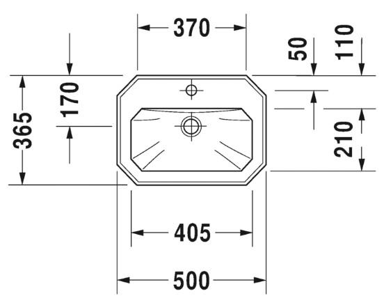 Duravit 1930 50 h&aring;ndvask t/v&aelig;g