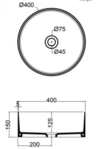 Lavabo Mate Slim &Oslash;40 fritst&aring;ende bowlevask - Uden overl&oslash;b