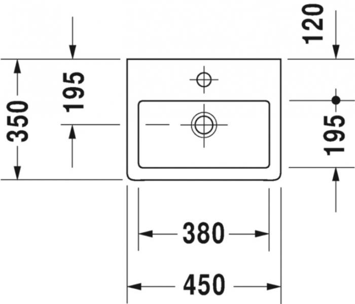 Duravit Vero 45 bowlevask op til v&aelig;g - 1 hanehul