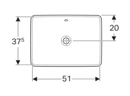 Geberit Variform 55 firkantet h&aring;ndvask t/nedf&aelig;ldning - Med overl&oslash;b
