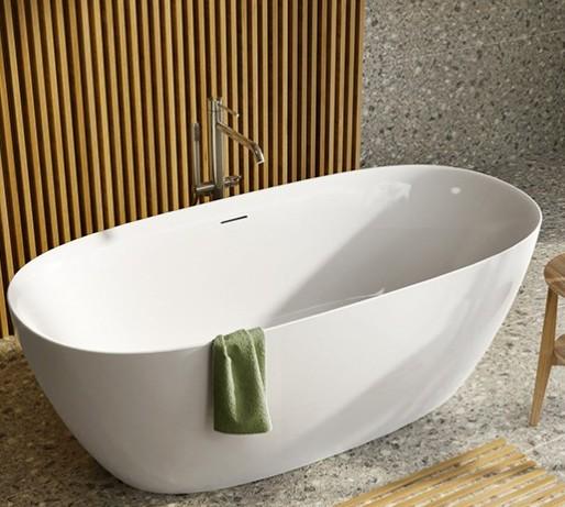 Str&oslash;mberg Genoa Oval fritst&aring;ende badekar 1500 x 750 mm