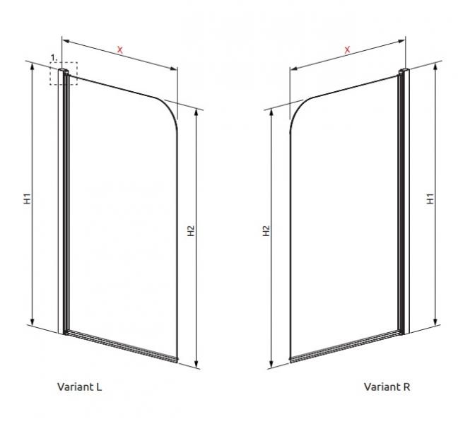 Str&oslash;mberg Savona 70 badekarsv&aelig;g m. svingfunktion - 1520x750 mm