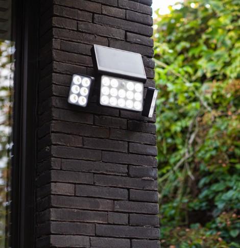 Lutec Tuda 3 Solar udend&oslash;rs v&aelig;glampe m/solceller og sensor