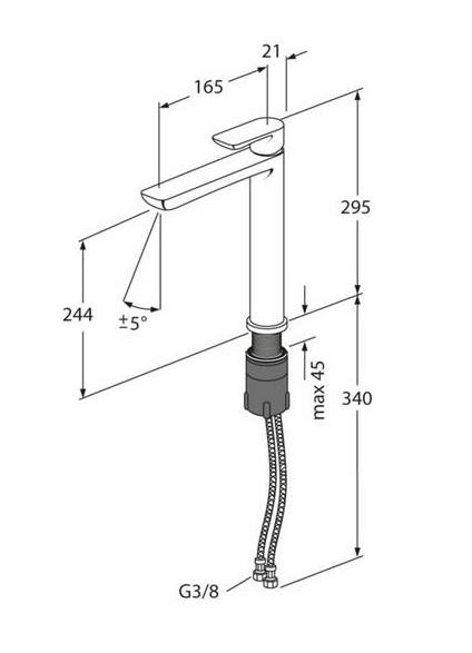 Gustavsberg Estetic h&oslash;jt h&aring;ndvaskarmatur - Mat sort