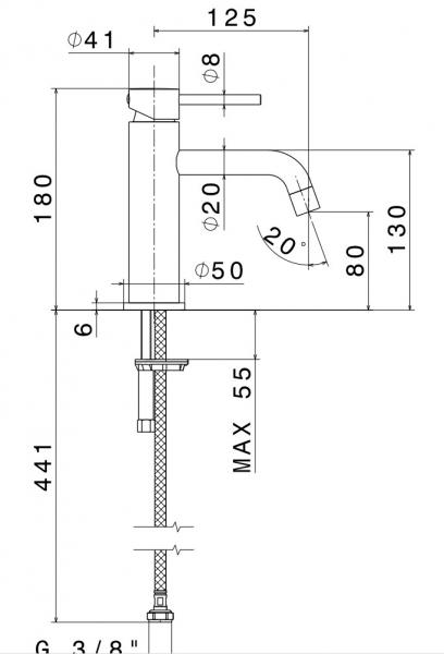 Cass&oslash;e Newform XT H&aring;ndvaskarmatur u/bundventil - Krom