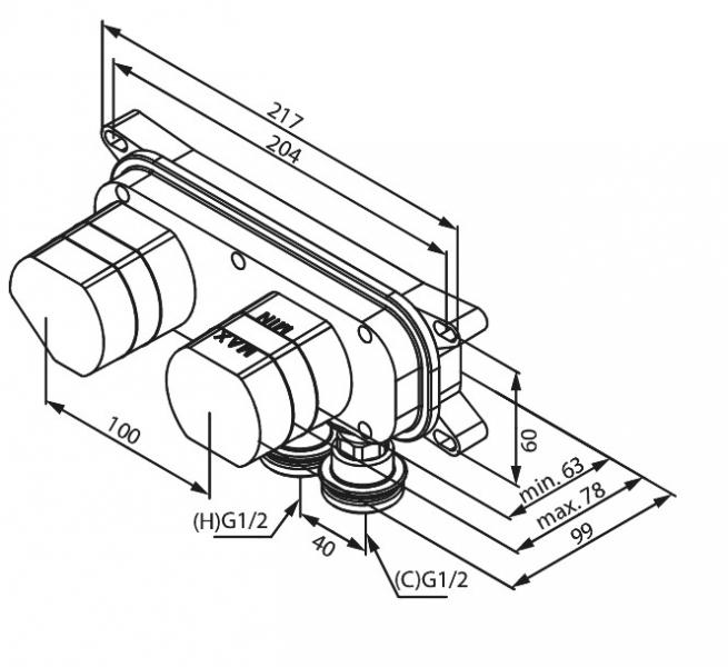 Damixa boks til h&aring;ndvaskarmatur