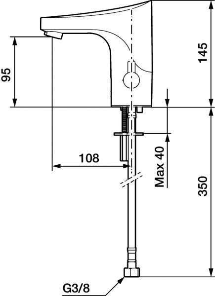 FM Mattsson 9000E Tronic h&aring;ndvaskarmatur med temperaturregulering