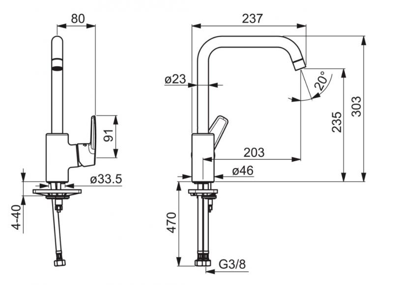 Oras Swea k&oslash;kkenarmartur m/h&oslash;j tud og koldstart - Krom