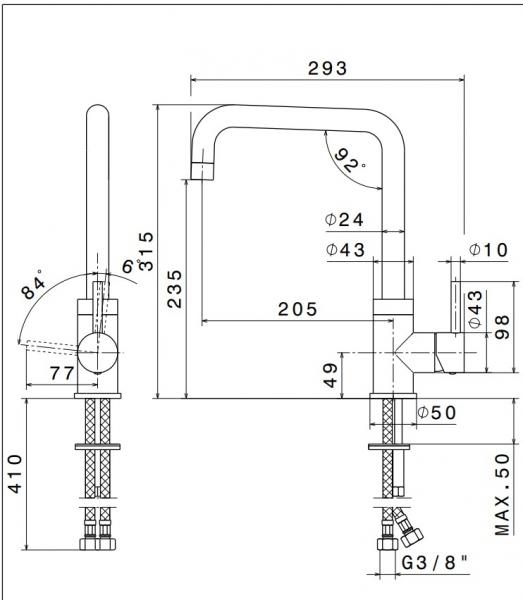 Cass&oslash;e Newform X-Trend k&oslash;kkenarmatur - Krom