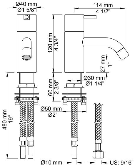 Vola HV1 h&aring;ndvaskbatteri - Pink