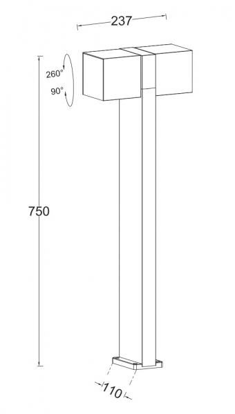 Lutec Architectural Cuba udend&oslash;rslampe 3000K