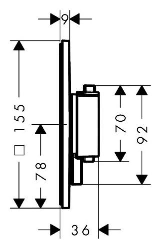 hansgrohe Ecostat Comfort E termostatarmatur til indbygning m/afsp&aelig;rring - 2 udtag - Krom