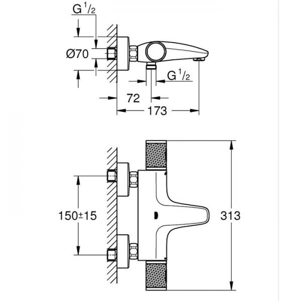 Grohe Precision Feel armatur til kar - Mat sort Grohe Precision Feel armatur til kar - Mat sort