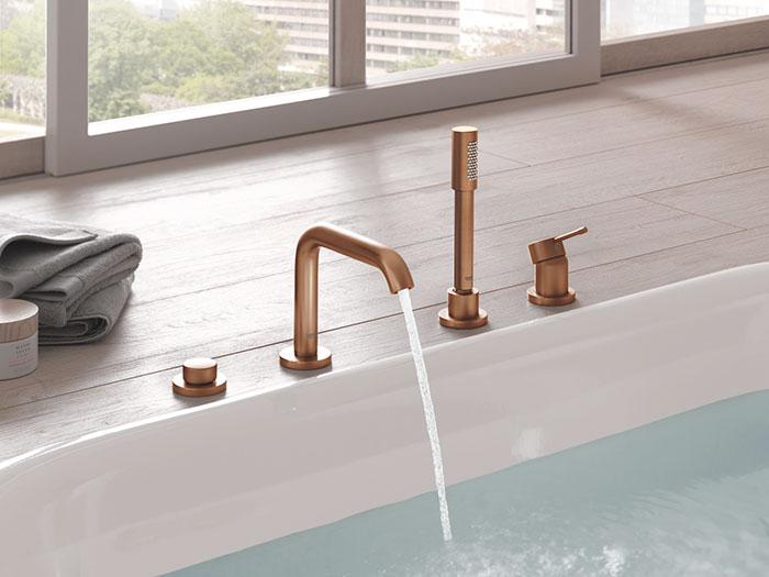 Grohe Essence New 4-huls kar- & brusekombination - B&oslash;rstet warm sunset