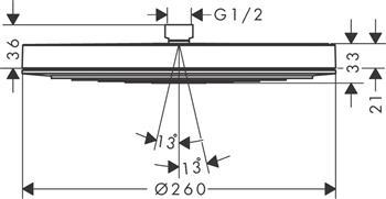 Hansgrohe Pulsify hovedbruser 260 - B&oslash;rstet bronze