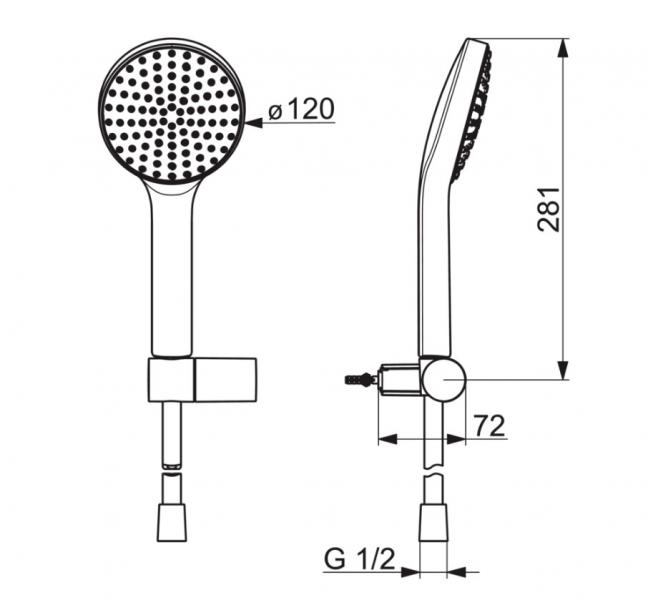 Oras Hydractiva 424 h&aring;ndbrusers&aelig;t - Rund