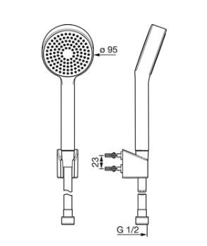 Oras Apollo h&aring;ndbrusers&aelig;t - Mat sort