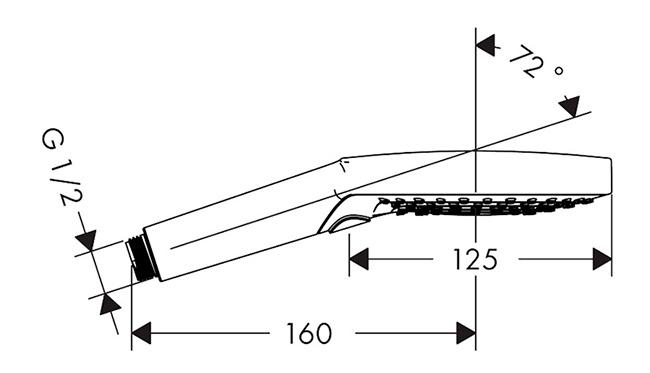 hansgrohe Raindance Select S 120 h&aring;ndbruser 3jet PowderRain m/EcoSmart+ - Krom