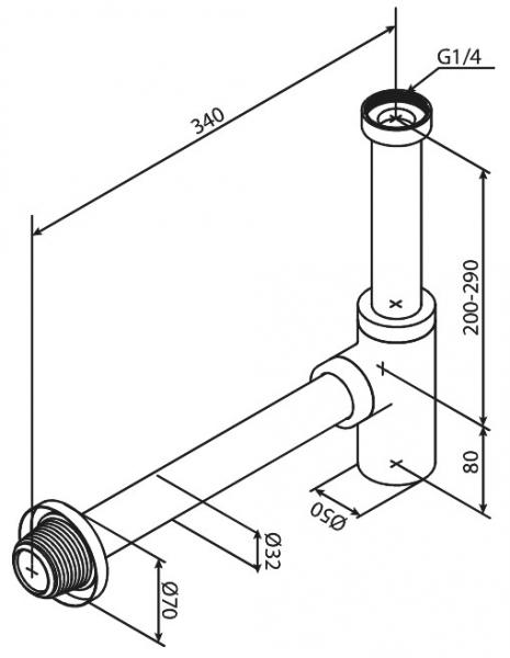 Damixa bundventil 1 1/4" med l&oslash;ft op funktion - Krom