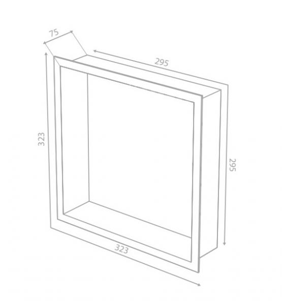 Damixa Zen badev&aelig;relseshylde til indbygning - Firkantet - B&oslash;rstet messing