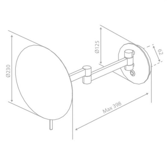 Damixa Zen make-up spejl m/lys og 5x forst&oslash;rrelse - B&oslash;rstet grafitgr&aring;