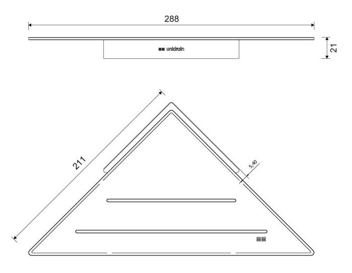 Unidrain ReFrame hj&oslash;rnehylde - Poleret st&aring;l