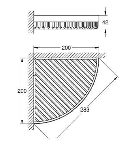 Grohe Selection Cube hj&oslash;rnekurv - Krom