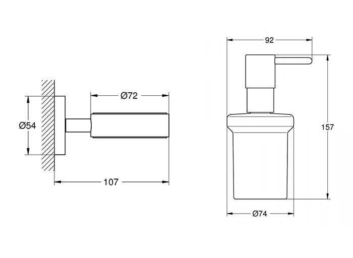 Grohe Essentials komplet s&aelig;bedispenser t/v&aelig;g - B&oslash;rstet Cool Sunrise