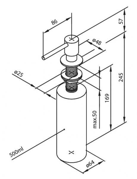 Damixa Silhouet s&aelig;bedispenser til k&oslash;kkenvask - Mat sort