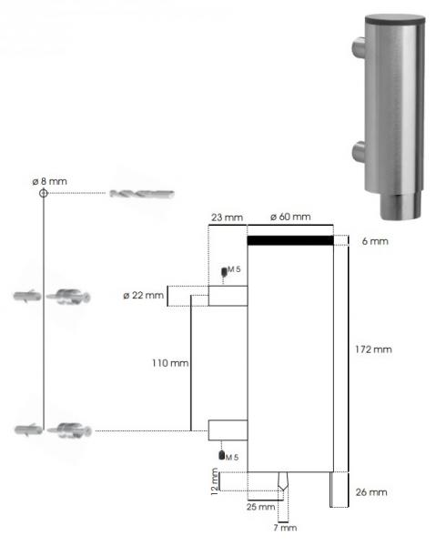 Cool Line s&aelig;bedispenser 250 ml - Matb&oslash;rstet rustfrit st&aring;l