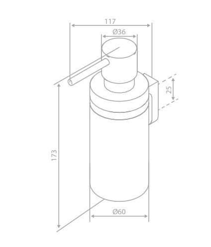 Damixa Zen s&aelig;bedispenser t/v&aelig;g eller bord - Mat sort