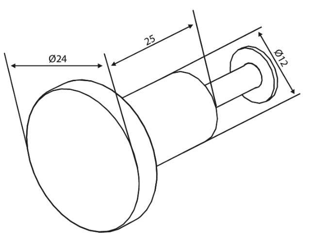 Damixa Zen m&oslash;belknop &Oslash;24 mm - B&oslash;rstet kobber