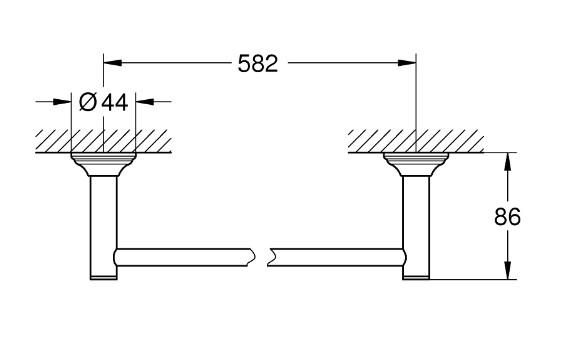 Grohe Essentials Authentic H&aring;ndkl&aelig;destang - 582mm - Krom