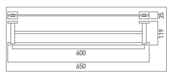 Str&oslash;mberg Levin h&aring;ndkl&aelig;destang dobbelt Krom til v&aelig;g montering