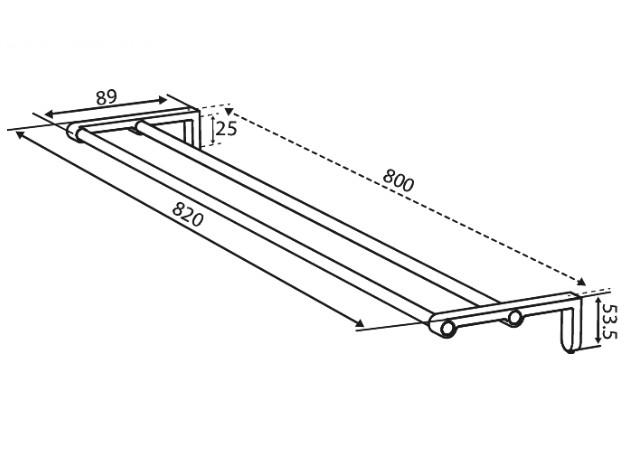 Damixa Zen dobbelt h&aring;ndkl&aelig;destang 800 mm - Steel