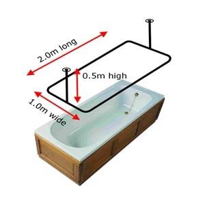 Van Der P Forh&aelig;ngstang 100x200cm m/2loftsst&oslash;tter - Rustfrit st&aring;l