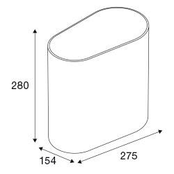 Pressalit Style v&aelig;gh&aelig;ngt toiletspand - B&oslash;rstet messing/hvid