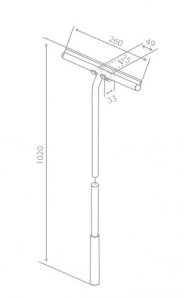 Damixa Zen lang bruseskraber m/holder - B&oslash;rstet grafitgr&aring;