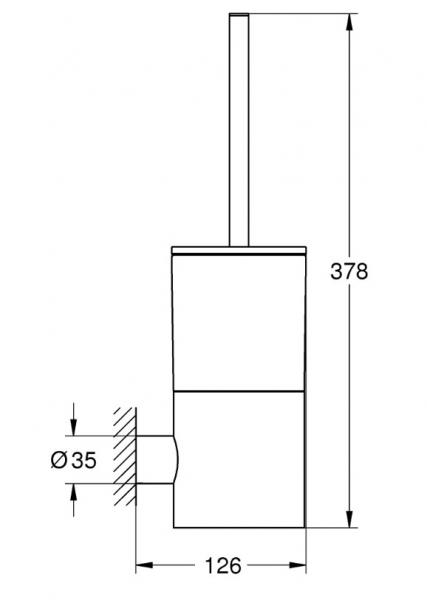 Grohe Atrio toiletb&oslash;rste inkl. v&aelig;gholder - B&oslash;rstet Hard Graphite