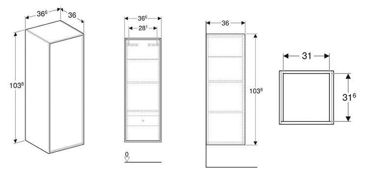 If&ouml; Sense Art halvh&oslash;jskab m/l&aring;ge - Midnatsbl&aring;