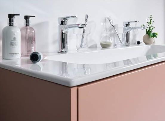 Gustavsberg Artic 120 m&oslash;bels&aelig;t m/dobbeltvask - Fersken