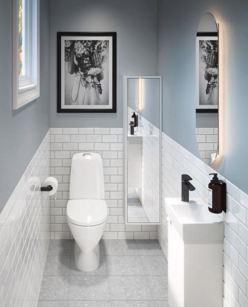 Gustavsberg Artic Small h&oslash;jskab m/spejld&oslash;r - Hvid