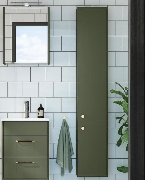 Gustavsberg Graphic h&oslash;jskab - Stor dybde - Gr&oslash;n mat